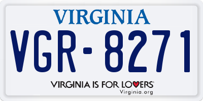 VA license plate VGR8271