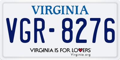 VA license plate VGR8276