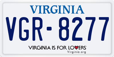 VA license plate VGR8277