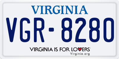 VA license plate VGR8280