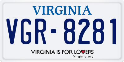 VA license plate VGR8281