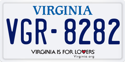 VA license plate VGR8282