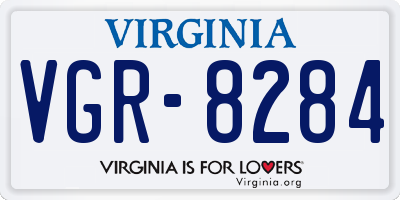 VA license plate VGR8284