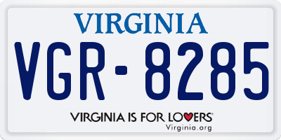 VA license plate VGR8285