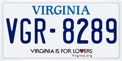 VA license plate VGR8289