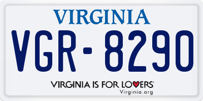VA license plate VGR8290