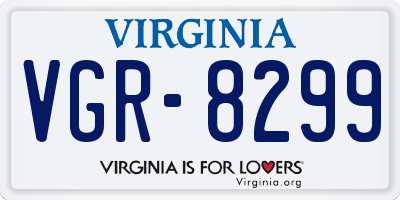 VA license plate VGR8299
