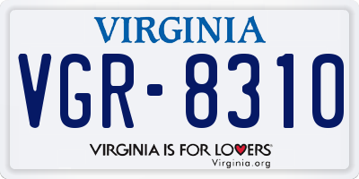 VA license plate VGR8310