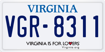 VA license plate VGR8311