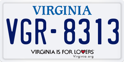 VA license plate VGR8313