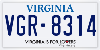 VA license plate VGR8314