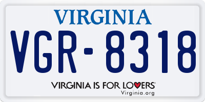 VA license plate VGR8318