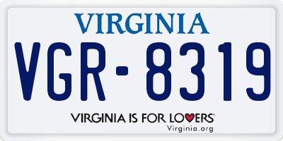 VA license plate VGR8319