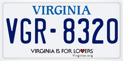 VA license plate VGR8320