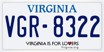 VA license plate VGR8322