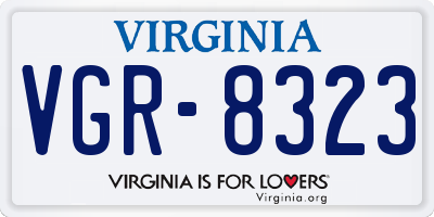 VA license plate VGR8323