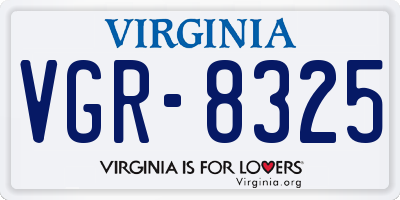 VA license plate VGR8325