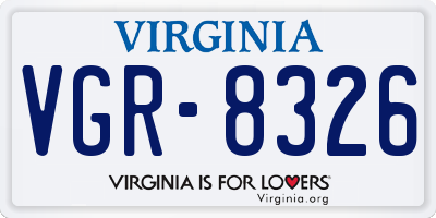 VA license plate VGR8326