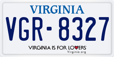 VA license plate VGR8327