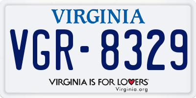 VA license plate VGR8329