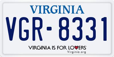 VA license plate VGR8331
