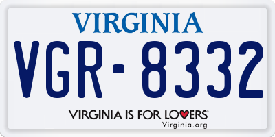 VA license plate VGR8332