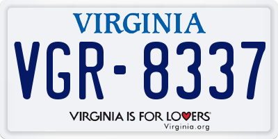 VA license plate VGR8337