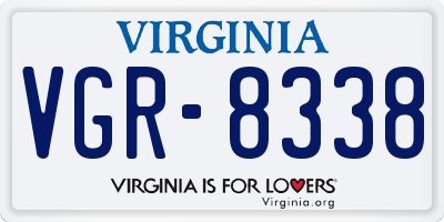 VA license plate VGR8338