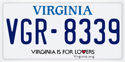 VA license plate VGR8339
