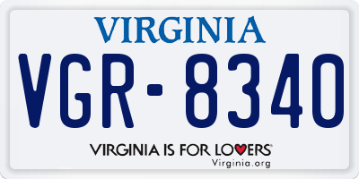 VA license plate VGR8340