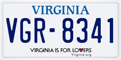 VA license plate VGR8341