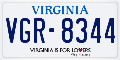 VA license plate VGR8344