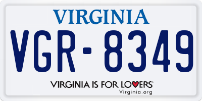 VA license plate VGR8349