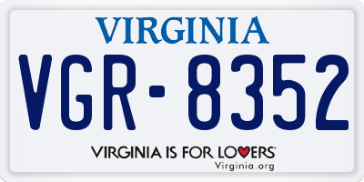 VA license plate VGR8352