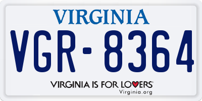 VA license plate VGR8364