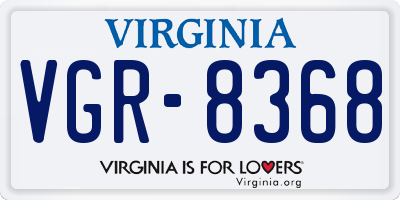 VA license plate VGR8368
