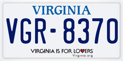 VA license plate VGR8370