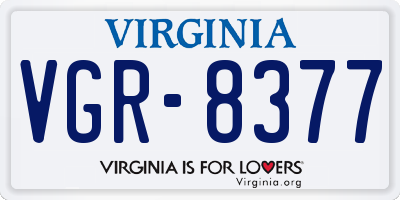 VA license plate VGR8377