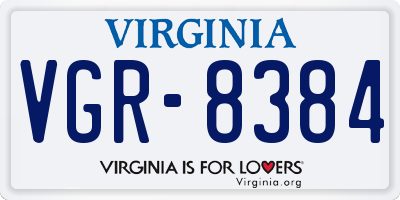 VA license plate VGR8384
