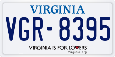 VA license plate VGR8395