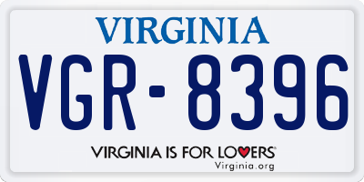 VA license plate VGR8396