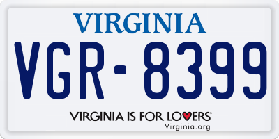 VA license plate VGR8399