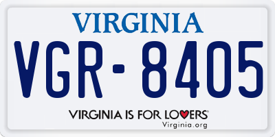 VA license plate VGR8405
