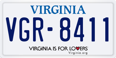 VA license plate VGR8411