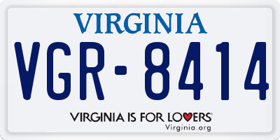 VA license plate VGR8414