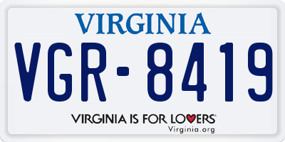 VA license plate VGR8419