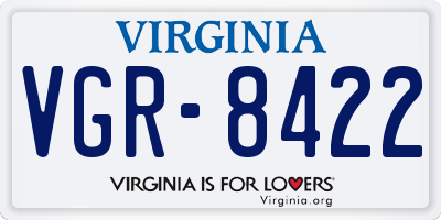 VA license plate VGR8422