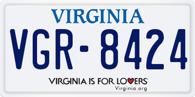 VA license plate VGR8424