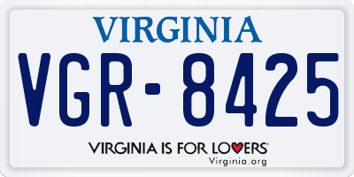 VA license plate VGR8425