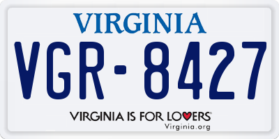 VA license plate VGR8427